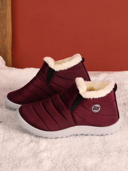 Winter Faux Fur Waterproof Windproof Warmth Snow Boots, Boots, color:Red|size:43, JustFashionNow