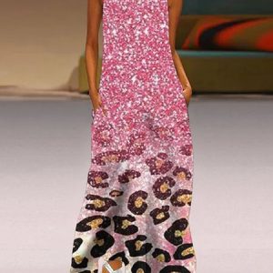 Casual Floral V Neck Regular Fit Dress With No, Dresses, color:Dark Pink|size:3XL, JustFashionNow