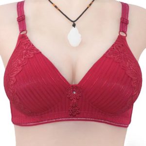Breathable Casual Lace Bra & Bralette, Lingeries, color:Wine Red|size:42/95B, Noracora