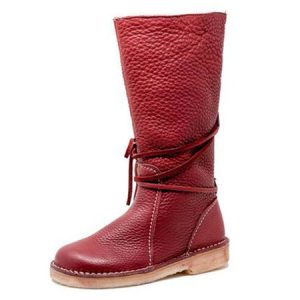 Comfortable Soft Lightweight Lace Up Chunky Heel Boots Footwear, Boots, color:Red|size:43, JustFashionNow