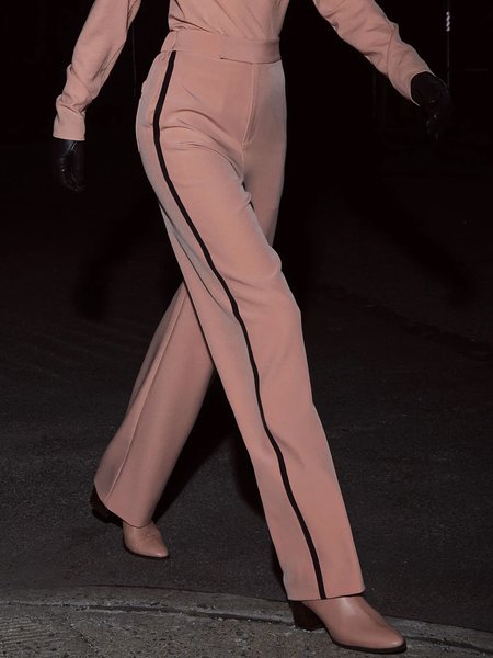 Regular Fit Color Block Urban Fashion Straight Pants, Pants, color:Pink|size:XXL, Stylewe
