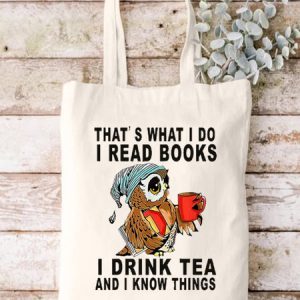 That's What I Do I Read And Drink Animal Graphic Shopping Tote Bag, color:White|size:One-size, Lilicloth.com