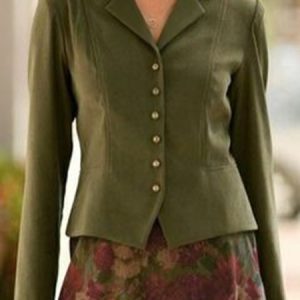 Casual Buttoned Shawl Collar Long sleeve Blazer, Blazers, color:Green|size:XXL, JustFashionNow