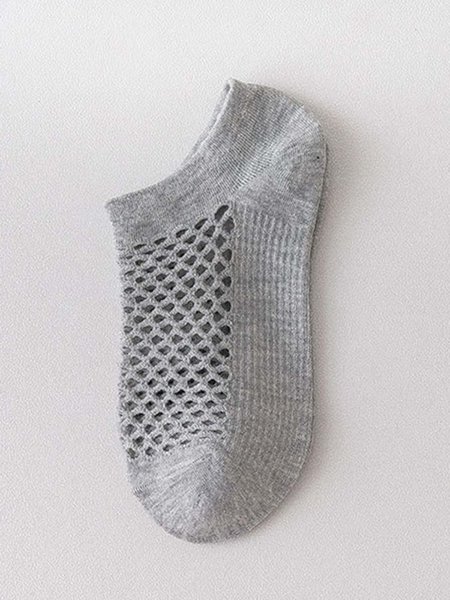 1pairs Breathable Hollow Out Ankle Socks, Socks, color:Gray|size:One-size, JustFashionNow