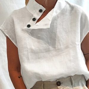 Loose Casual T-Shirt, Blouses, color:White|size:XXL, Noracora
