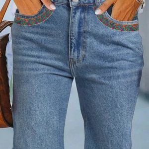 Ethnic Loose Webbing Casual Denim Shorts, Shorts, color:Blue|size:XXL, JustFashionNow