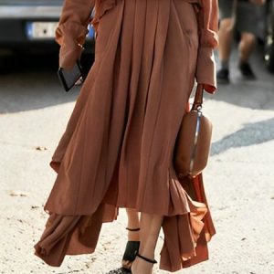 Regular Size Plain Loose Urban Skirt, Skirts, color:Brown|size:XXL, Stylewe