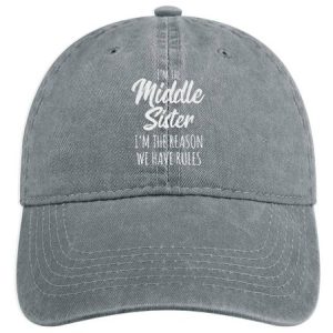 Funny Middle Sister Letter Print Hat, color:Light Gray|size:One-size, Lilicloth.com