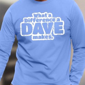 What's Difference A Dave Makes Loose Text Letters Casual Cotton Top, color:Blue|size:3XL, Lilicloth.com