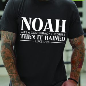 Men Noah Conspiracy Theorist Waterproof Oilproof And Stainproof Fabric Text Letters Casual T-Shirt, color:Deep Gray|size:3XL, Lilicloth.com