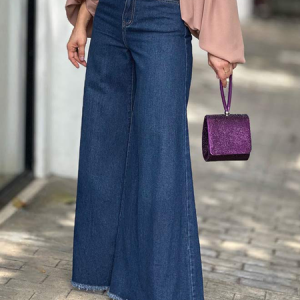 Urban Plain Loose Long Wide leg  Jeans, Denim&Jeans, color:Denim Blue|size:XXL, catalog Noracora shop