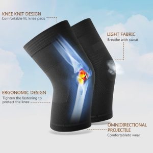 Wearable Under Pants Strong Support Knee Braces Unisex Knee Support For Meniscal Tears Arthritis Pain Relief Injury Recovery Everyday Wear, Shapewear, color:Black|size:One-size, JustFashionNow