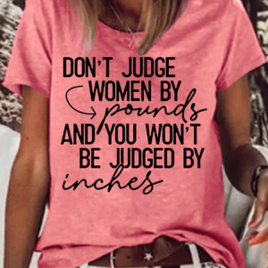 Women's funny Casual Letters Don‘t Judge T-Shirt, color:Red|size:3XL, Lilicloth.com