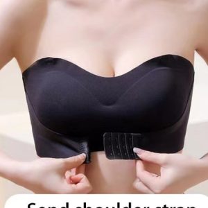 Breathable Comfort Front Buckle Detachable Straps Tube Top Bra & Bralette, Lingeries, color:Black|size:XL, Noracora