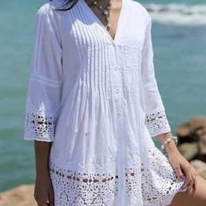 Half Sleeve Holiday Cutout Dresses, Elegant Dresses, color:White|size:XXL, JustFashionNow