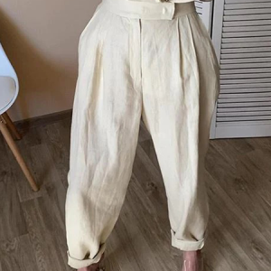 Casual Plain Loose Fashion Long Pants Straight pants, Pants, color:Apricot|size:XXL, Stylewe