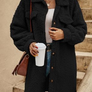 Casual Long Sleeve Outwear Coat, Coats, color:Black|size:XXL, Noracora