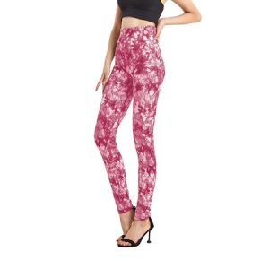 Casual Tie Dye High Waist Ankle Pants Legging, Leggings, color:Red|size:3XL, Noracora