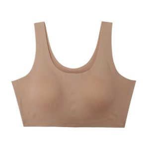 Plain Casual Sports Bra, Lingeries, color:Light Coffee|size:XL, Noracora