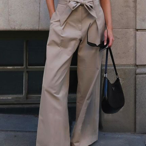 Loose Plain Urban High Waist Fashion Long Pants Straight pants, Pants, color:As Picture|size:XXL, Stylewe