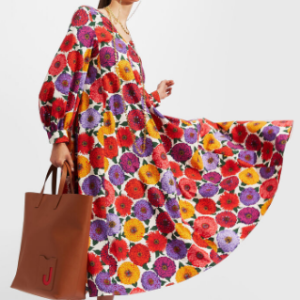 Women Floral V Neck Long Sleeve Comfy Boho Maxi Dress, Maxi, color:Red|size:XL, Noracora