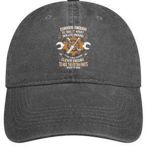 Men's Curious Enough To Take It Apart Skilled Enough To Put It Back Together Adjustable Denim Hat, color:Deep Gray|size:One-size, Lilicloth.com