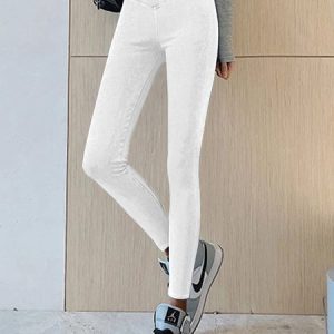 Tight Plain Denim Leggings, leggings, Roselinlin - Online Catalog