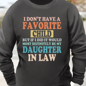 Men's I don't have a favorite kid, but, daughter-in-law  Crew Neck Casual Sweatshirt, color:Gray|size:3XL, Lilicloth.com