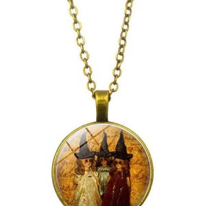 Halloween Witch Time Gem Necklace Female Versatile European and American Jewelry New Pendant Sweater Chain, Necklace, color:Color12, Noracora