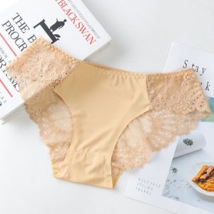Breathable Comfortable Lace Ice Silk Sexy Panties, Panties, color:Nude|size:XL, JustFashionNow