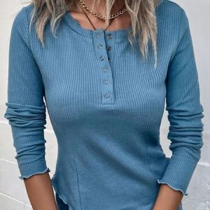 Crew Neck Plain Regular Fit Casual T-Shirt, T-Shirts, color:Blue|size:XXL, JustFashionNow