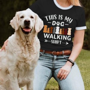 Lilicloth X Funnpaw Women's This Is My Dog Walking Shirt T-Shirt, color:Black|size:L, Lilicloth.com