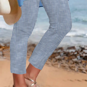 Plus size Striped Casual Legging, Leggings, color:Blue|size:4X, JustFashionNow