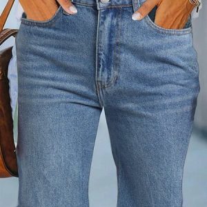 Plain Loose Casual Denim Shorts, Shorts, color:Blue|size:XXL, JustFashionNow