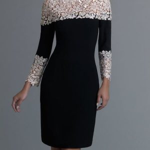 Color Block Boat Neck Elegant Regular Fit Dress, Mini Dresses, color:Black|size:XXL, Stylewe