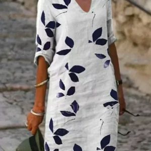 Women's Floral-Print Basic Half Sleeve Dress, Short, color:White|size:XS, catalog Noracora shop