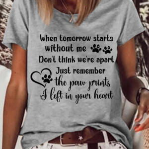 Women's In Loving Memory Pet Memorial Loose Casual T-Shirt, color:Gray|size:3XL, Lilicloth.com