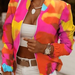 Daily Long Sleeve Fit Urban Stand Collar Other Coat, Others, color:Multicolor|size:XXL, Stylewe
