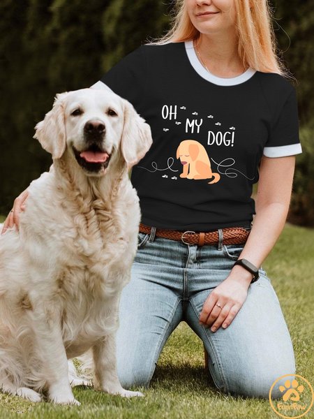 Lilicloth X Funnpaw X Jessanjony Oh My Dog! Women's T-Shirt, color:Black|size:L, Lilicloth.com