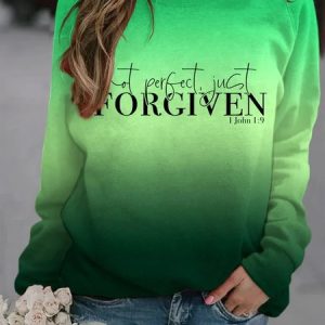 Forgiven Loose Gradient Pattern Casual Sweatshirt, Sweatshirts & Hoodies, color:Green|size:XXL, JustFashionNow