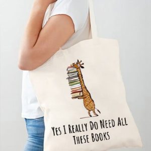 Women's Funny Word Yes I Really Need These Books Print Text Letters Shopping Tote, color:White|size:One-size, Lilicloth.com