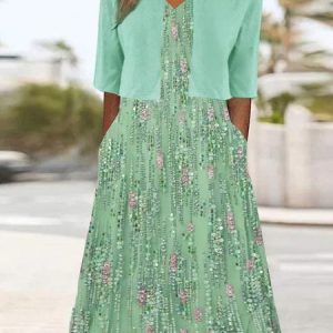 Knitted Casual Loose Two-Piece Set, Casual Dresses, color:Green|size:XXL, JustFashionNow