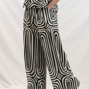 Striped Urban Loose Fashion Pants, Pants, color:Black-white|size:XXL, Stylewe