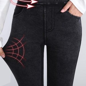 Plain Casual Tight Denim Jeans, Denim&Jeans, color:Black|size:3XL, Noracora