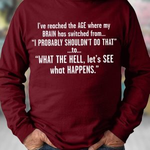 Men's Funny I've Reached The Age Where My Brain Has Switched From Graphic Printing Crew Neck Text Letters Regular Fit Casual Sweatshirt, color:Red|size:3XL, Lilicloth.com