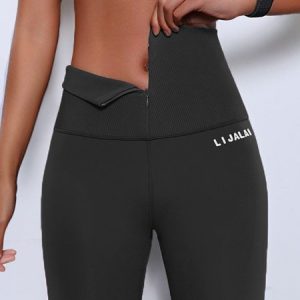 Tight Text Letters Leggings, Leggings, color:Black|size:XXL, Noracora