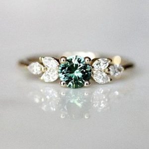 JFN Emerald Zircon Diamond Ring Wedding Engagement Ring, Rings, color:Golden|size:11, JustFashionNow