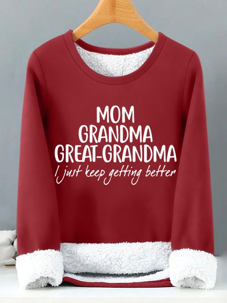 Gift For Great-Grandma Mom Grandma Great-Grandma Womens Warmth Fleece Sweatshirt, Hoodies&Sweatshirts, Lilicloth.com