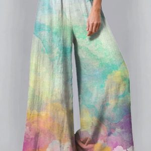Casual Loose Floral Pants, Pants, color:Multicolor|size:3XL, JustFashionNow