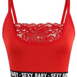 Plain Casual Lace Bra, Lingeries, color:Red|size:XL, Noracora
